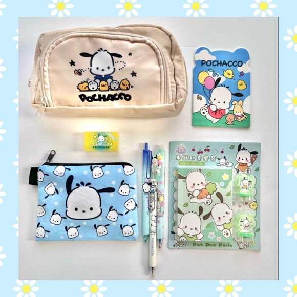 Sanrio Accessories - 💙(POCH317) Pochacco Adorable 8-Piece Pencil Case Bundle!